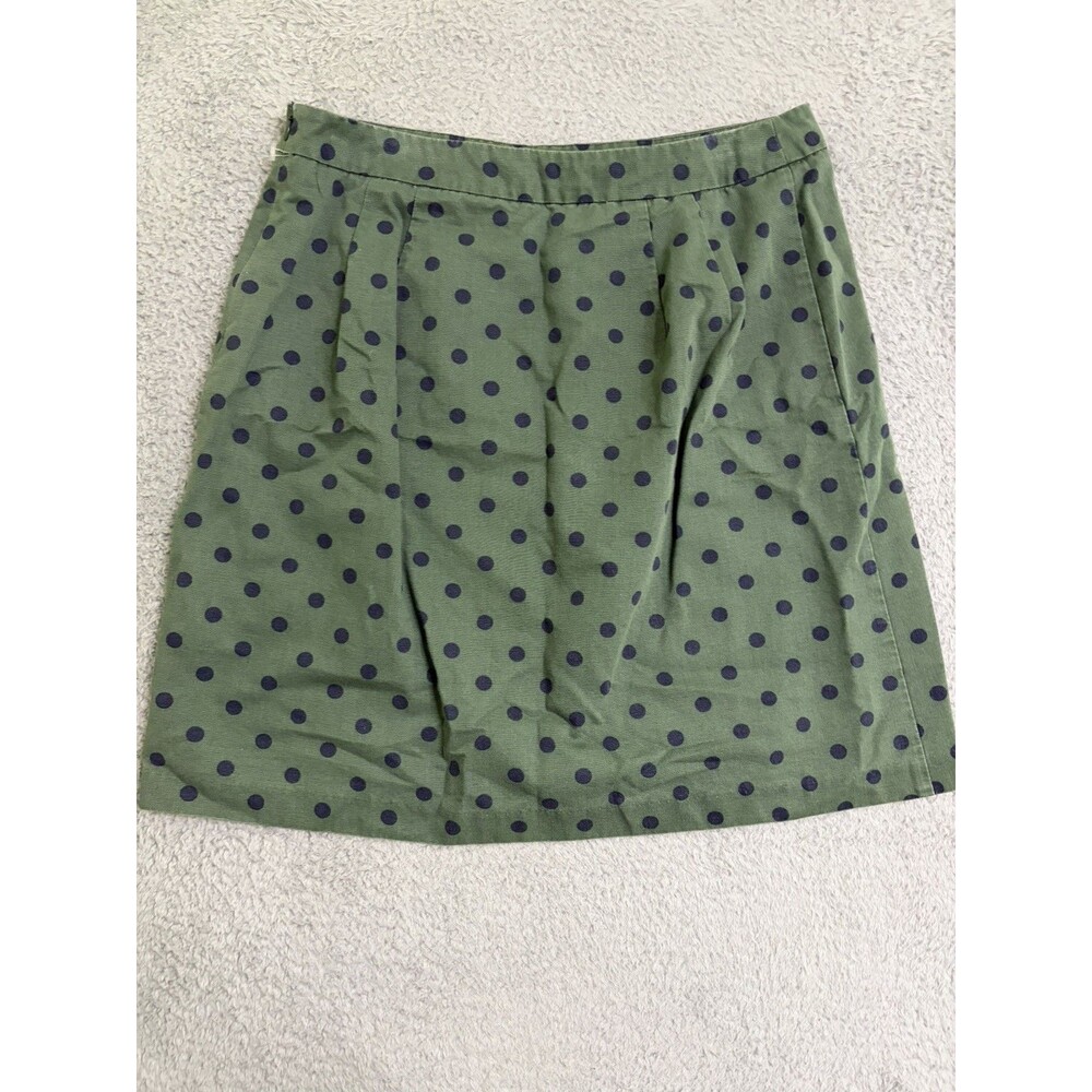 Boden Green Navy Polka Dot Knee Length Pencil Skirt Women's Size 14R